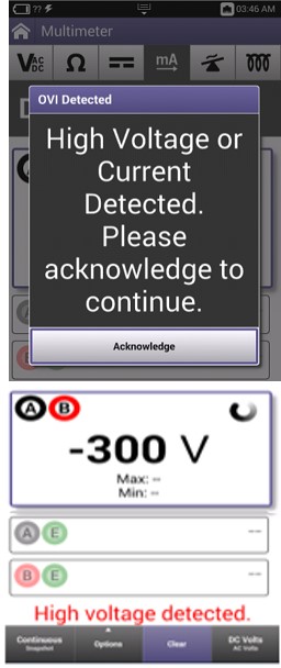 Viavi ONX-580 High Voltage Warning