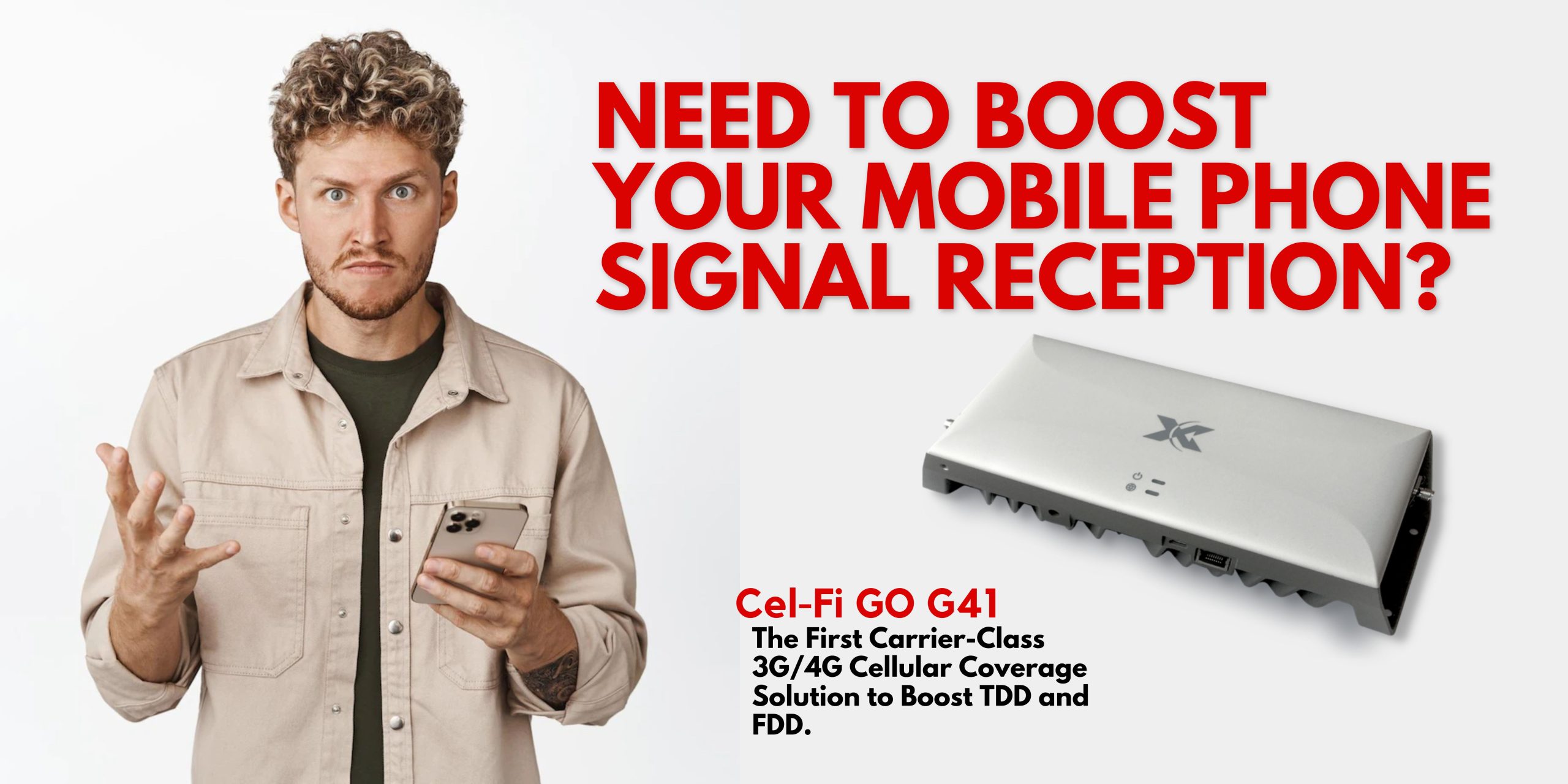 Stay Connected Anywhere To Overcome Weak Mobile Network Coverage A man holding his mobile phone frustrated with a weak mobile network coverage